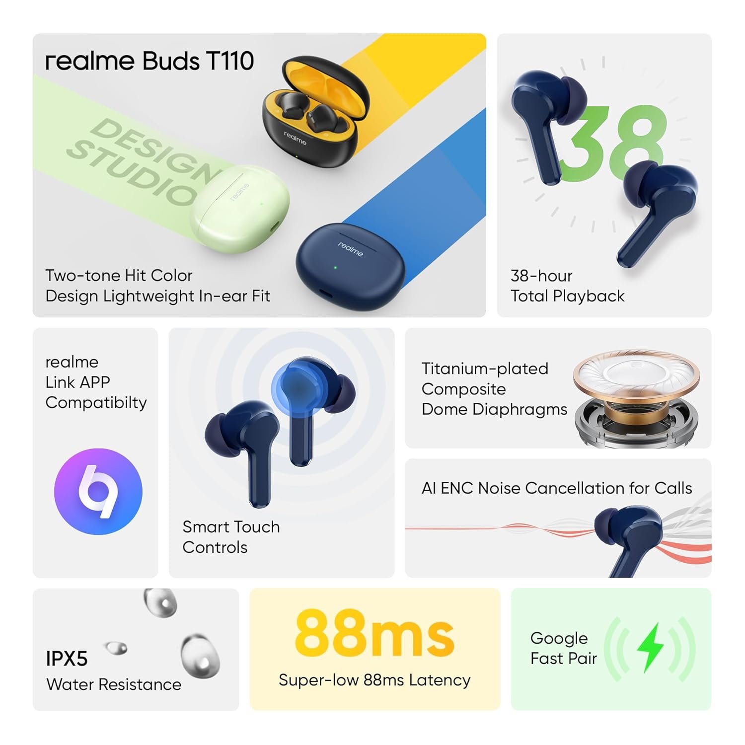 Realme Buds T110 Features